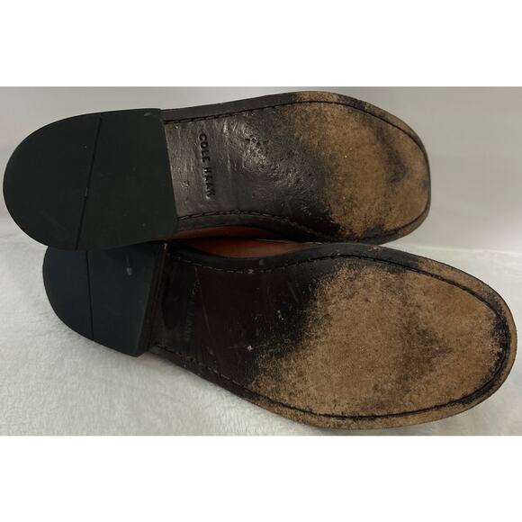 COLE HAAN Cognac Brown Tassel Loafers Men\'s 10.5 Leather Slip On Shoes main image 6